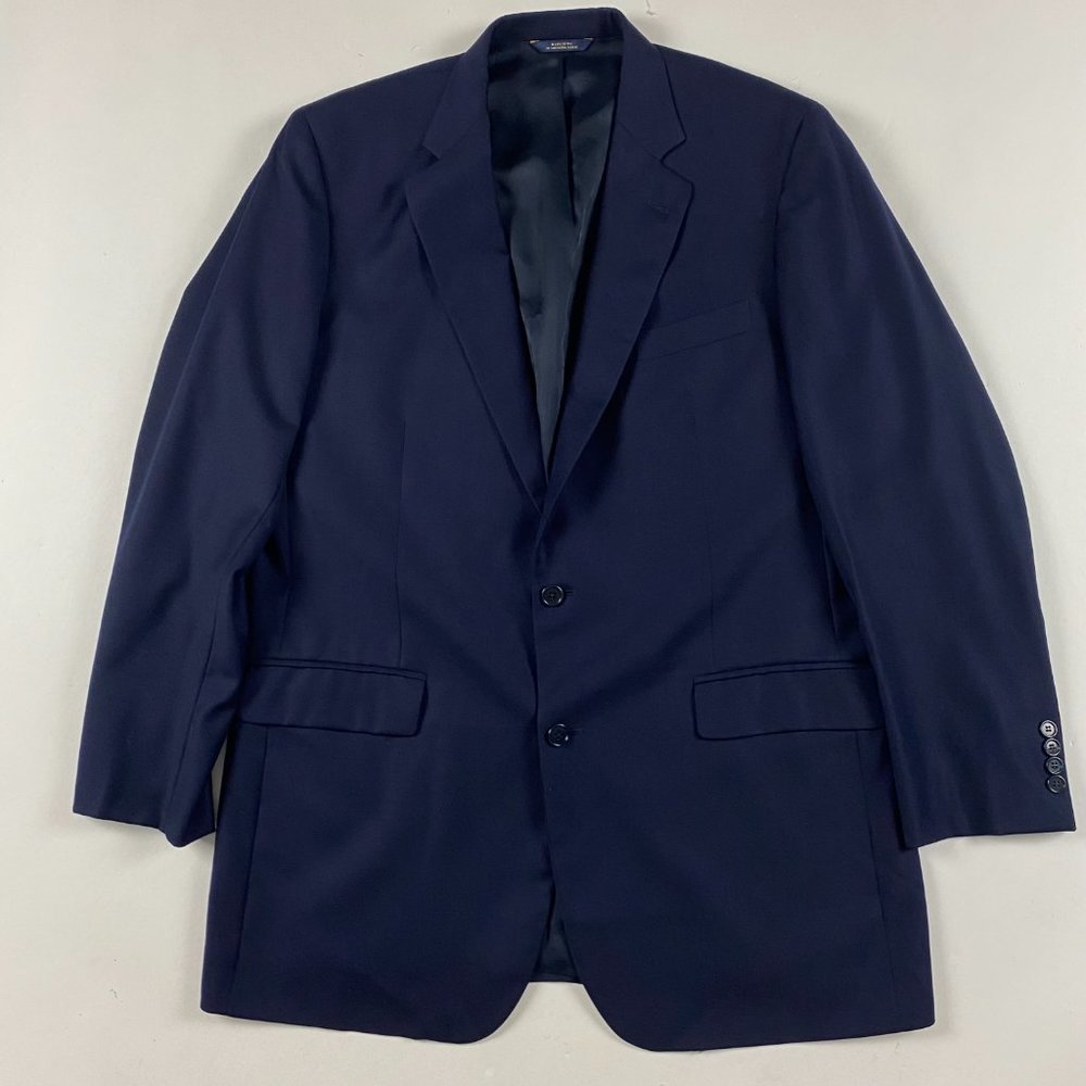 Brooks Brothers Blazer Sport Coat Mens 44 XLNG Blue Custom Tailored Wool X Long